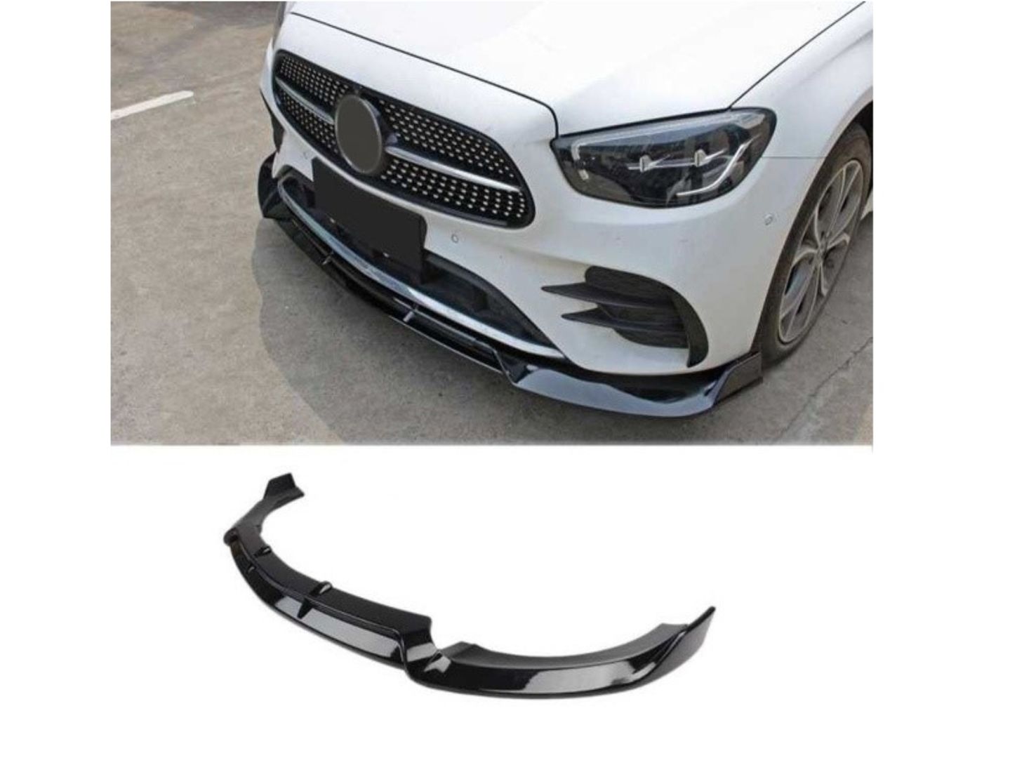 Mercedes W213(2020+) Uyumlu E Serisi Custom Ön Lıp - Piano Black (Parlak Siyah)