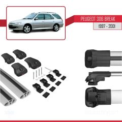 Peugeot 306 Estate 1997-2001 Arası ile uyumlu ACE-1 Ara Atkı Tavan Barı GRİ