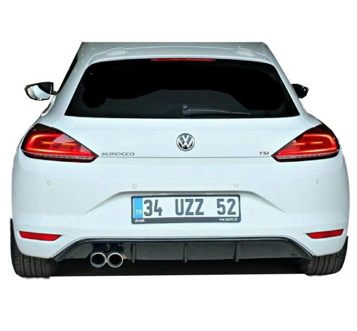Volkswagen Scirocco Uyumlu (2015-2017) Arka Tampon Eki - Difüzör (Plastik)
