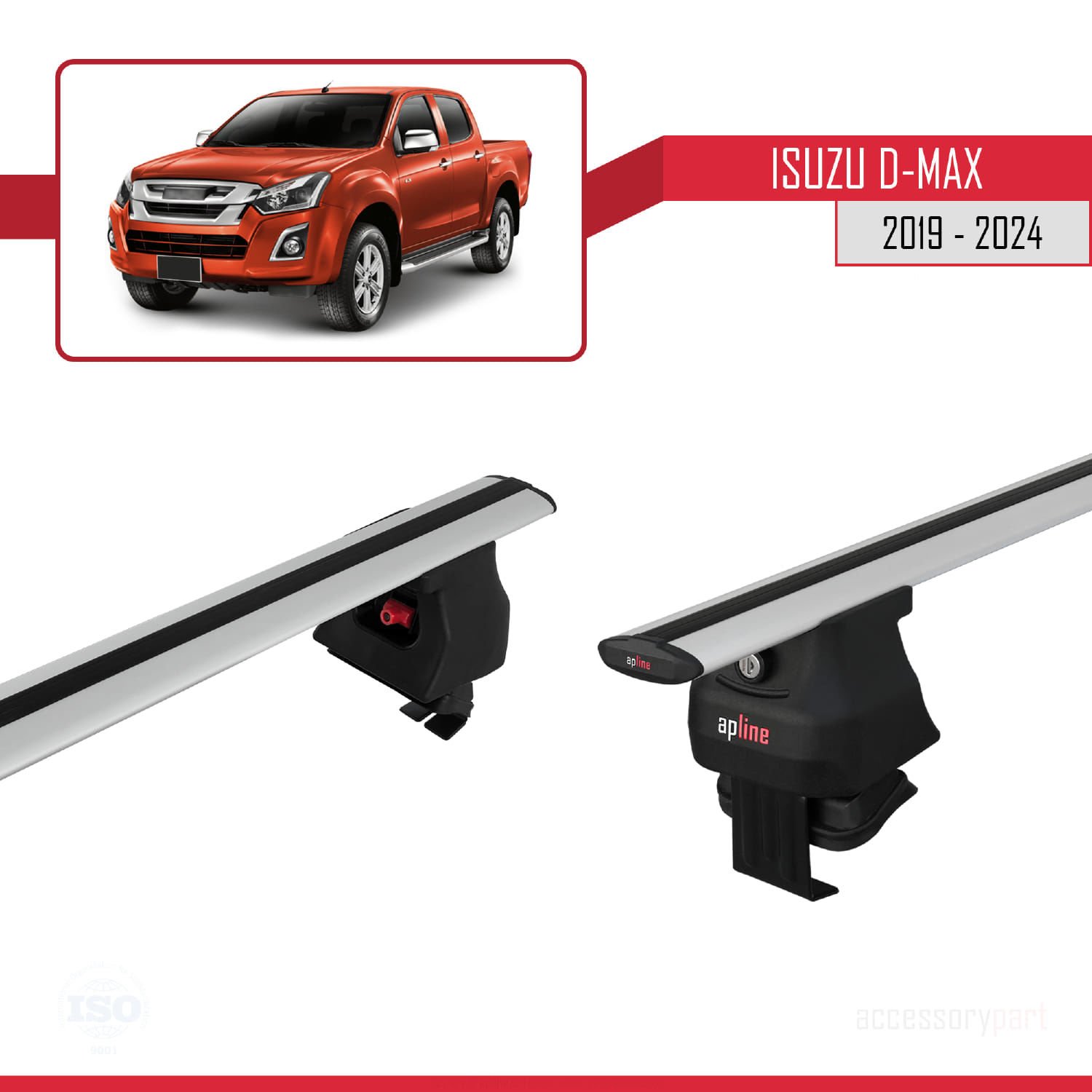 Isuzu D-Max 2019 ve Sonrası ile uyumlu ACE-4 Ara Atkı Tavan Barı GRİ