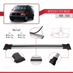Mercedes Vito (W638) 1996-2003 Arası ile uyumlu FLY Model Ara Atkı Tavan Barı GRİ 4 ADET BAR