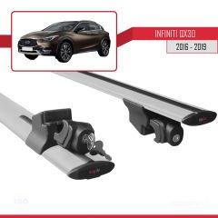 İnfiniti QX30 2016-2019 Arası ile uyumlu HOOK Model Anahtar Kilitli Ara Atkı Tavan Barı GRİ