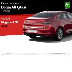 Renault Megane Uyumlu 4 Sedan Krom Bagaj Alt Çıtası 2016 Üzeri