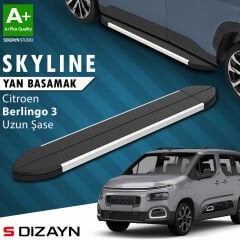 S-Dizayn Citroen Berlingo 3 Uzun Şase Skyline Aluminyum Yan Basamak 213 Cm 2018 Üzeri A+ Kalite