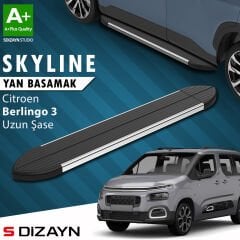 S-Dizayn Citroen Berlingo 3 Uzun Şase Skyline Krom Yan Basamak 213 Cm 2018 Üzeri A+ Kalite