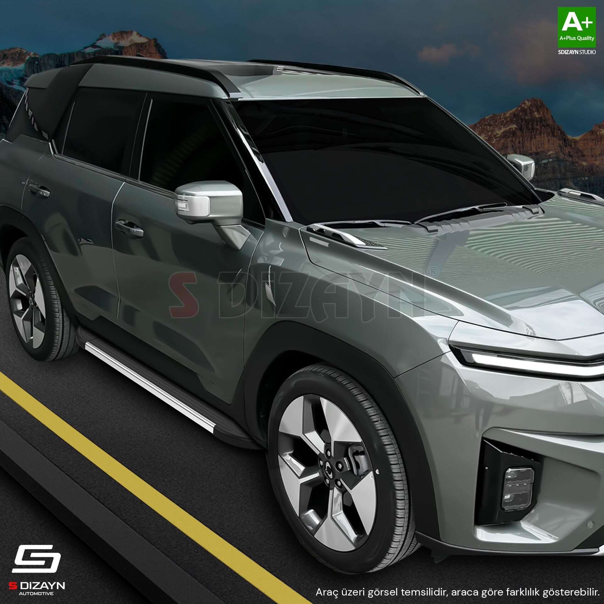 S-Dizayn Citroen Berlingo 3 Uzun Şase Skyline Krom Yan Basamak 213 Cm 2018 Üzeri A+ Kalite