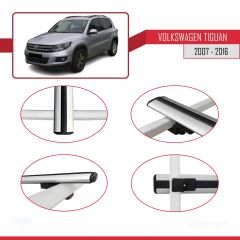 Volkswagen Tiguan 2007-2016 Arası ile uyumlu Basic Model Ara Atkı Tavan Barı GRİ 3 ADET