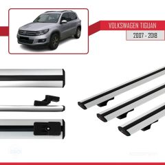 Volkswagen Tiguan 2007-2016 Arası ile uyumlu Basic Model Ara Atkı Tavan Barı GRİ 3 ADET