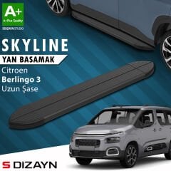 S-Dizayn Citroen Berlingo 3 Uzun Şase Skyline Siyah Yan Basamak 213 Cm 2018 Üzeri A+ Kalite