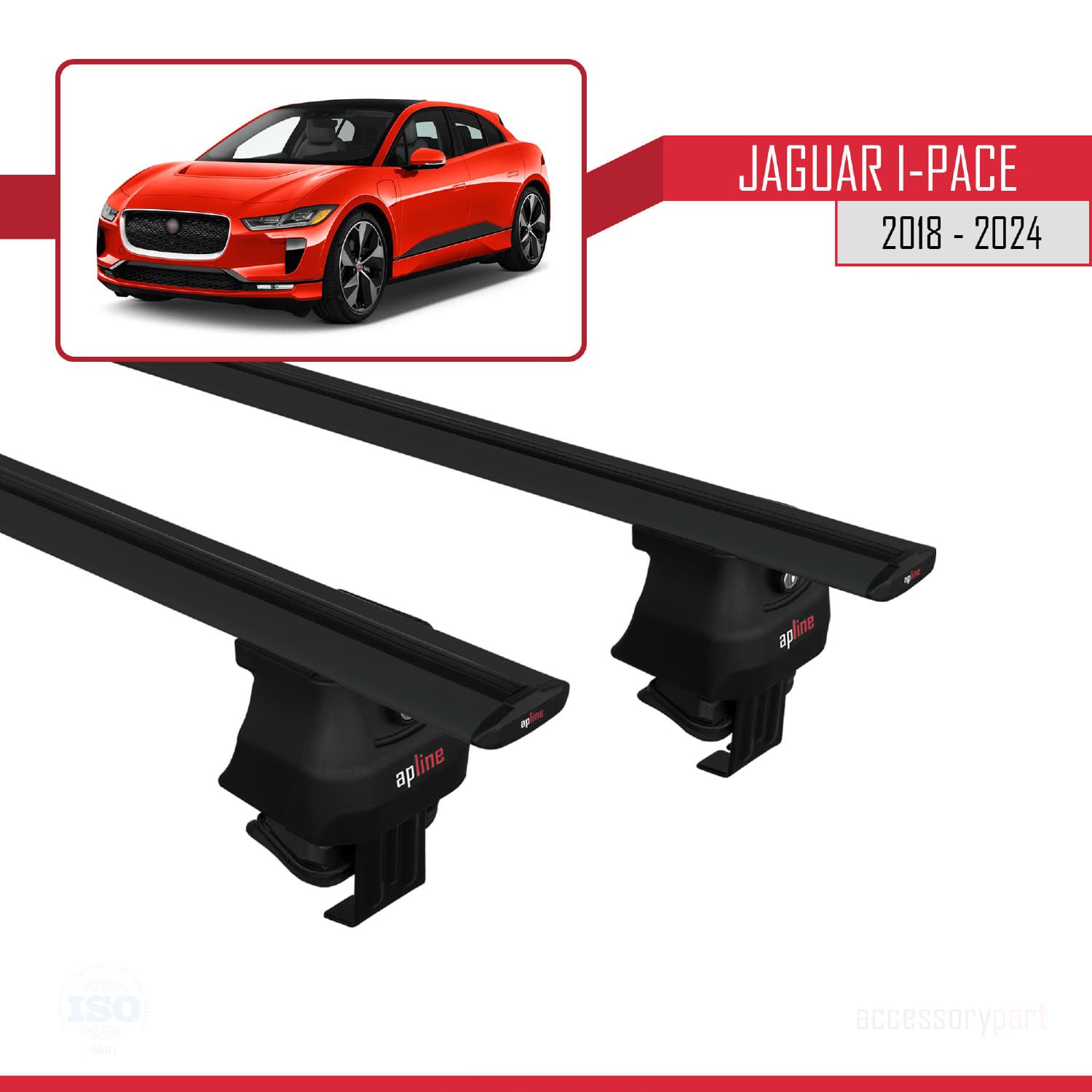 Jaguar I-Pace 2018 ve Sonrası ile uyumlu ACE-4 Ara Atkı Tavan Barı SİYAH