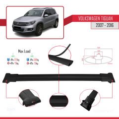 Volkswagen Tiguan 2007-2016 Arası ile Uyumlu FLY Model Ara Atkı Tavan Barı SİYAH 3 ADET BAR