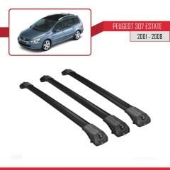 Peugeot 307 ESTATE 2001-2008 Arası ile uyumlu ACE-1 Ara Atkı Tavan Barı SİYAH 3 ADET BAR