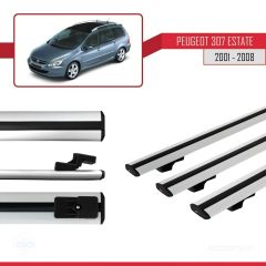 Peugeot 307 ESTATE 2001-2008 Arası ile uyumlu Basic Model Ara Atkı Tavan Barı GRİ 3 ADET