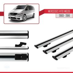 Mercedes Vito (W639) 2003-2010 Arası ile uyumlu Basic Model Ara Atkı Tavan Barı GRİ 3 ADET