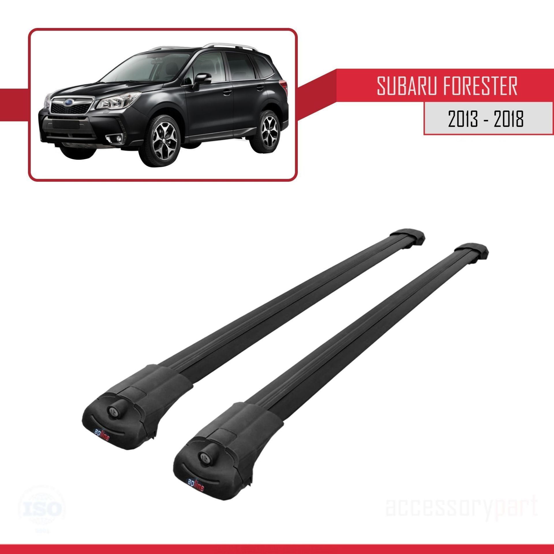 Subaru Forester 2013-2018 Arası ile uyumlu ACE-1 Ara Atkı Tavan Barı SİYAH