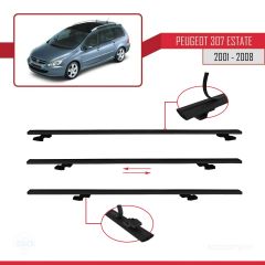 Peugeot 307 ESTATE 2001-2008 Arası ile uyumlu Basic Model Ara Atkı Tavan Barı SİYAH 3 ADET