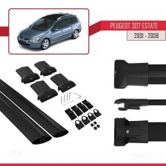 Peugeot 307 ESTATE 2001-2008 Arası ile uyumlu FLY Model Ara Atkı Tavan Barı SİYAH