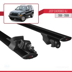 Jeep Cherokee (KJ) 2001-2008 Arası ile uyumlu HOOK Model Anahtar Kilitli Ara Atkı Tavan Barı SİYAH