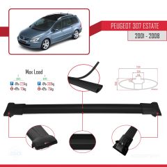 Peugeot 307 ESTATE 2001-2008 Arası ile Uyumlu FLY Model Ara Atkı Tavan Barı SİYAH 3 ADET BAR