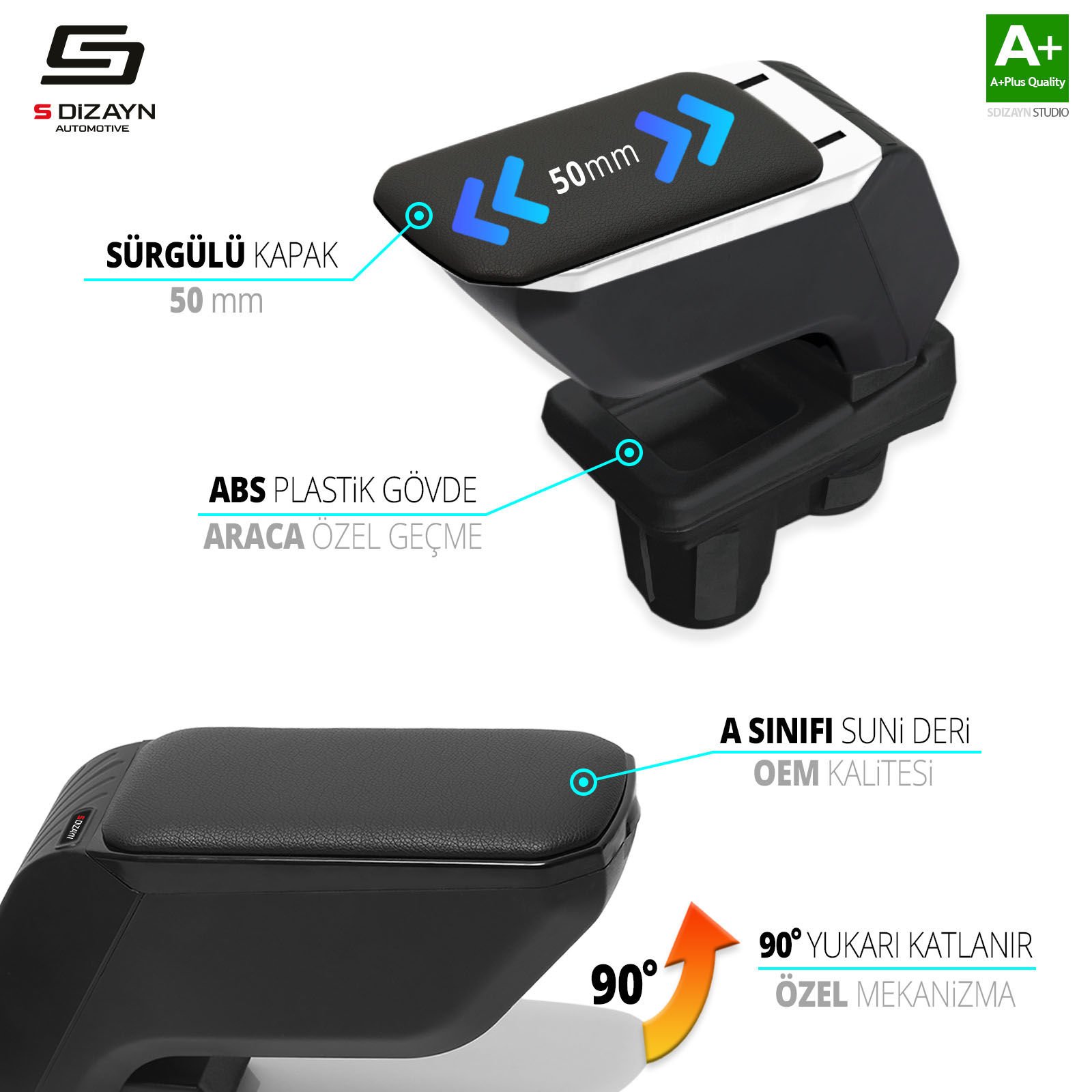 S-Dizayn Dacia Duster Kol Dayama Kolçak Geçmeli ABS Gri 2009-2018