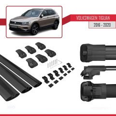 Volkswagen Tiguan 2016-2020 Arası ile uyumlu ACE-1 Ara Atkı Tavan Barı SİYAH 3 ADET BAR