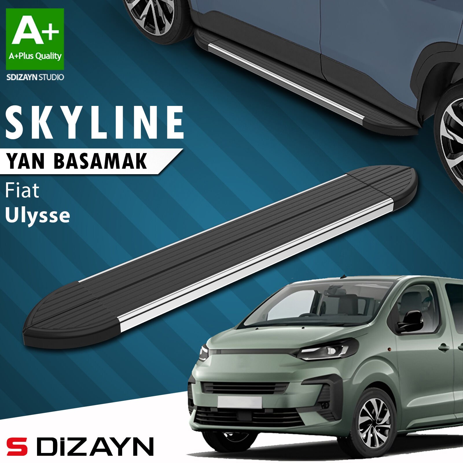 S-Dizayn Fiat Ulysse Skyline Krom Yan Basamak 213 Cm 2022 Üzeri A+ Kalite