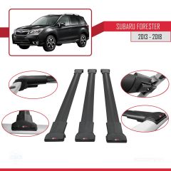 Subaru Forester 2013-2018 Arası ile Uyumlu FLY Model Ara Atkı Tavan Barı SİYAH 3 ADET BAR