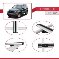 Jeep Cherokee (KJ) 2002-2007 Arası ile uyumlu Basic Model Ara Atkı Tavan Barı GRİ 3 ADET