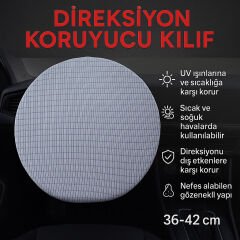 Direksiyon Koruyucu Kılıf Universal UV, Toz, Isı Koruma Yaz Kış Kullanıma 36-42 cm