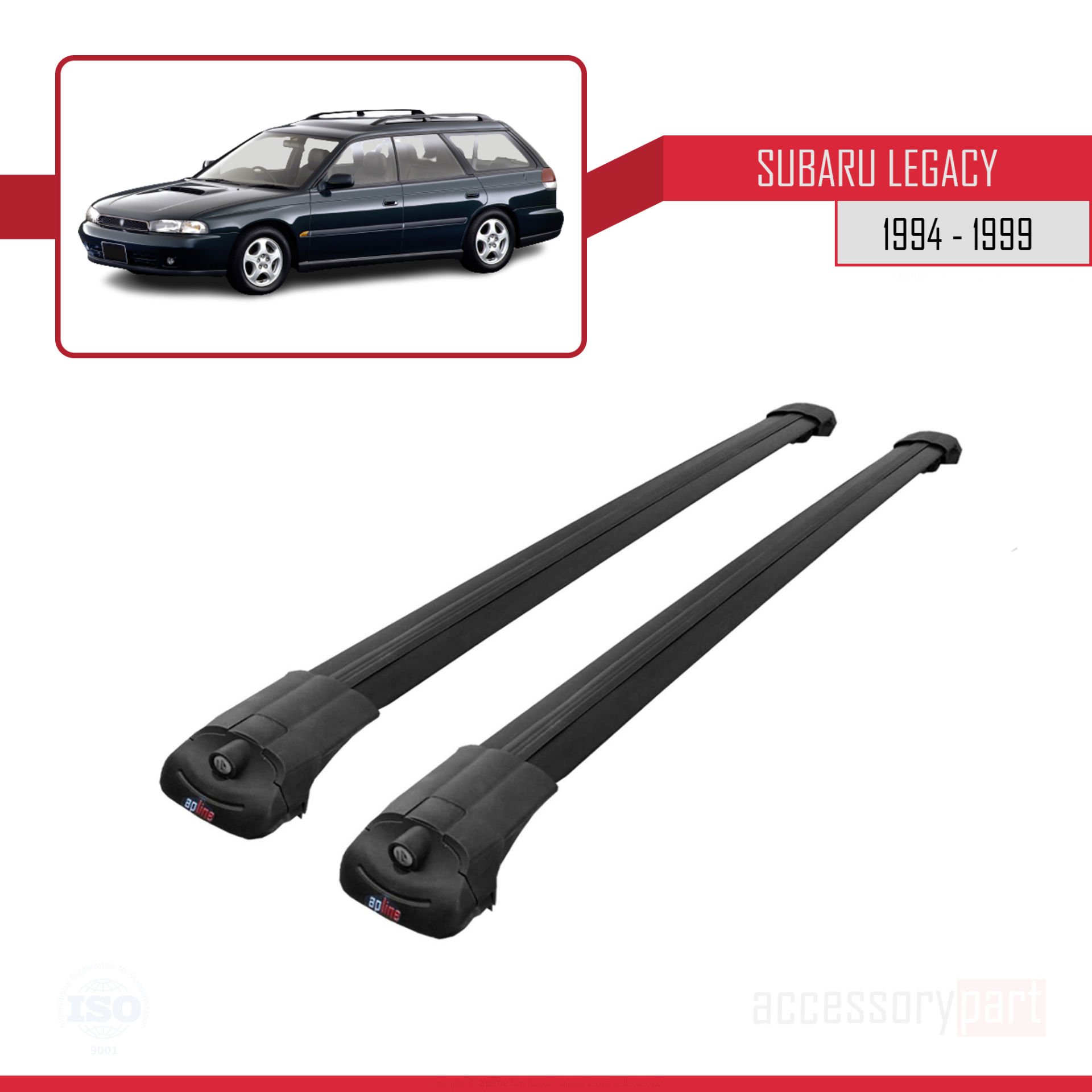 Subaru Legacy 1994-1999 Arası ile uyumlu ACE-1 Ara Atkı Tavan Barı SİYAH