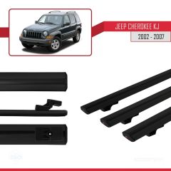 Jeep Cherokee (KJ) 2002-2007 Arası ile uyumlu Basic Model Ara Atkı Tavan Barı SİYAH 3 ADET