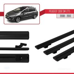 Peugeot 308 SW (T7) 2008-2013 Arası ile uyumlu Basic Model Ara Atkı Tavan Barı SİYAH 3 ADET