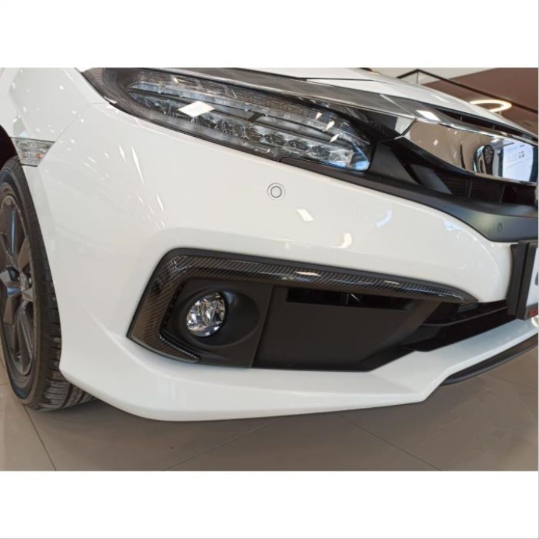 Honda Civic Uyumlu Fc5 2019-2021 Ön Sis Kaşı Kaplaması Karbon (Makyajlı Kasa)