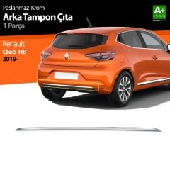 Renault Clio Uyumlu 5 Krom Arka Tampon Çıtası 2019 Ve Üzeri