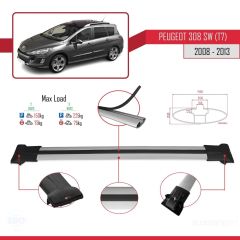 Peugeot 308 SW (T7) 2008-2013 Arası ile Uyumlu FLY Model Ara Atkı Tavan Barı GRİ