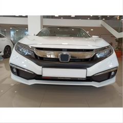 Honda Civic Uyumlu Fc5 2019-2021 Ön Sis Kaşı Kaplaması Nikelaj (Makyajlı Kasa)