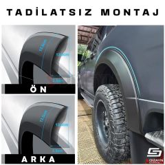 Ford Ranger 4 ABS Plastik Çamurluk Kaplaması Dodik Seti 6 Prç. 2023 Üzeri A+ Kalite