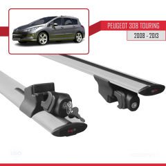 Peugeot 308 SW / Estate 2008-2013 Arası ile uyumlu HOOK Model Anahtar Kilitli Ara Atkı Tavan Barı GRİ