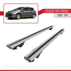 Peugeot 308 SW / Estate 2008-2013 Arası ile uyumlu HOOK Model Anahtar Kilitli Ara Atkı Tavan Barı GRİ