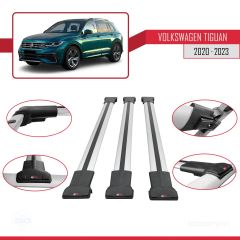 Volkswagen Tiguan 2020-2023 Arası ile Uyumlu FLY Model Ara Atkı Tavan Barı GRİ 3 ADET BAR