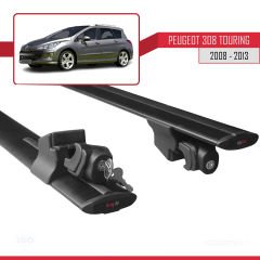 Peugeot 308 SW / Estate 2008-2013 Arası ile uyumlu HOOK Model Anahtar Kilitli Ara Atkı Tavan Barı SİYAH