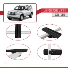 Jeep Cherokee (KK) 2008-2013 Arası ile uyumlu Basic Model Ara Atkı Tavan Barı SİYAH 3 ADET