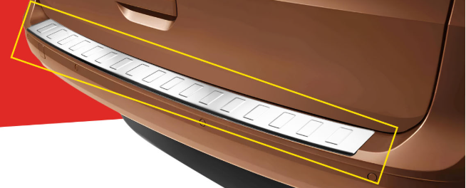 Volkswagen Uyumlu Caddy 2021- Arka Tampon Üstü Koruma Paslanmaz Çelik
