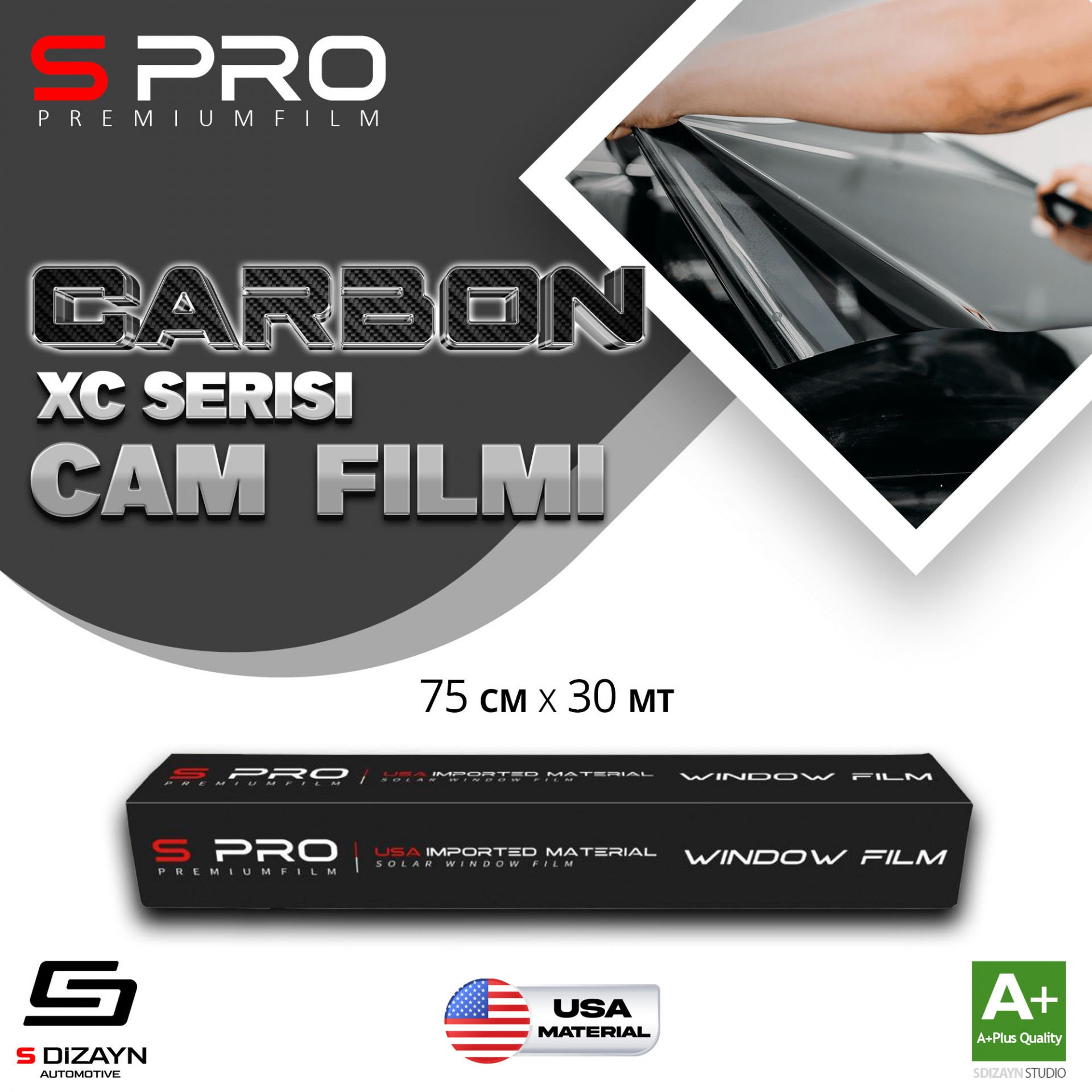 S Pro Cam Filmi Nano Carbon XC Serisi 2PLY %20 75cm/30mt