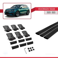 Volkswagen Tiguan 2020-2023 Arası ile Uyumlu FLY Model Ara Atkı Tavan Barı SİYAH 3 ADET BAR
