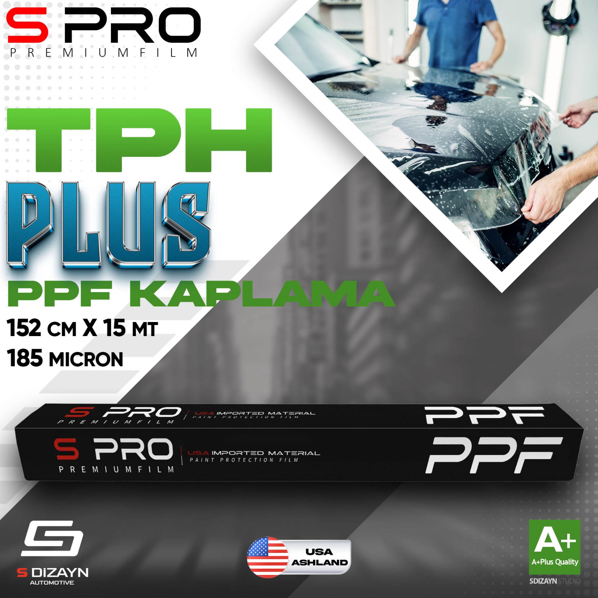 S Pro PPF Boya Koruma Filmi TPH Plus Max 185mic 152cm/15mt