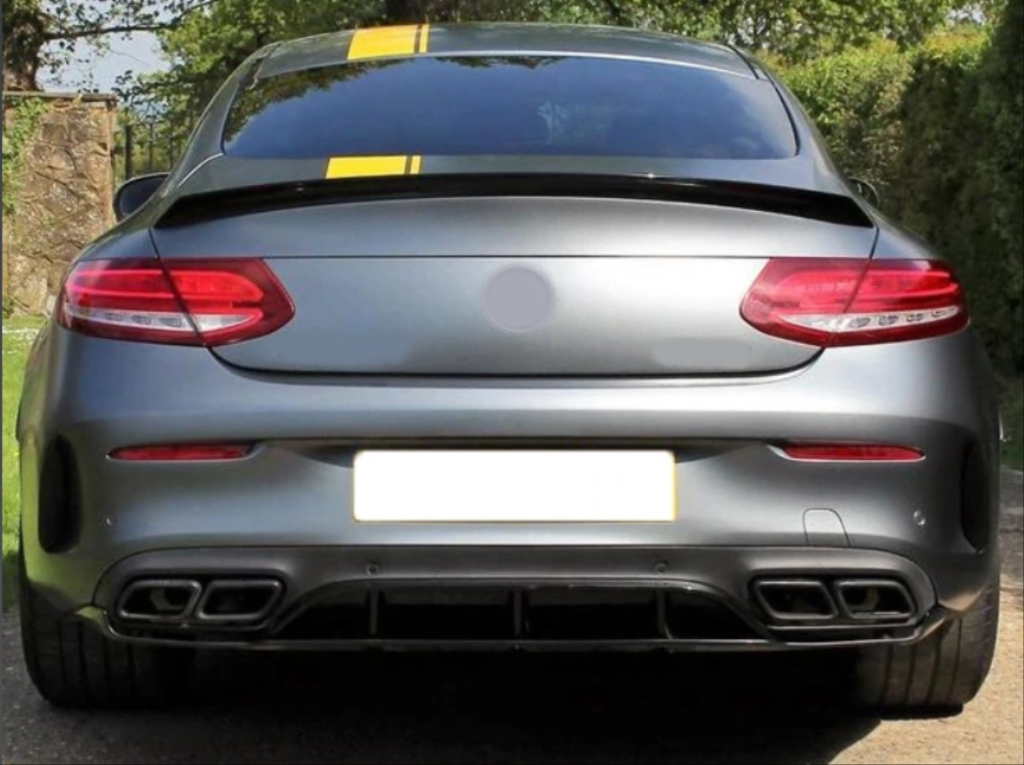 Mercedes W205 Uyumlu C63 Coupe Edition 1 Difüzör & Egzoz Seti Piano Black (Amg)