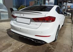 Hyundai Elantra Uyumlu 2016-2018 4 Egzoz Silver Difüzör