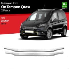 Ford Courier Uyumlu Krom Ön Tampon Çıtası 2 Parça 2018 Sonrası