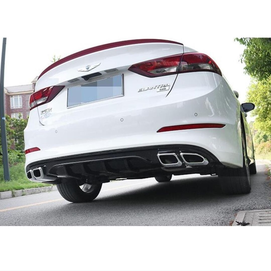 Hyundai Elantra Uyumlu 2016-2018 4 Egzoz Piano Black Difüzör